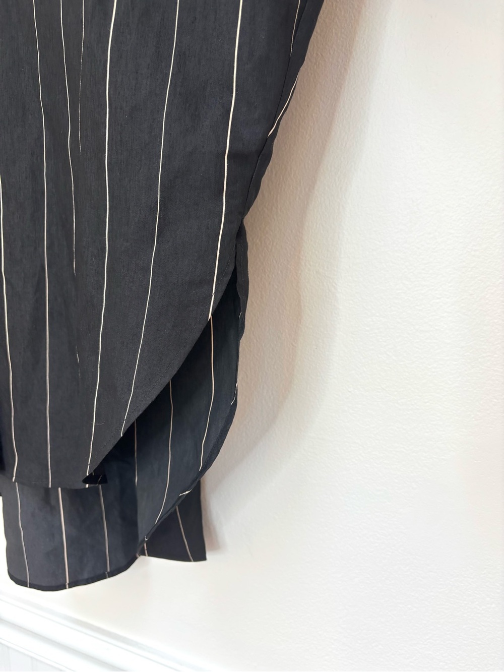 The Frankie Shop Lui Fluid Striped Button Down Shirt Black Beige Size Large - Picture 5 of 12